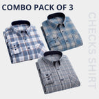 Combo Pack of 3 Men’s Formal Shirts – Stylish & Versatile Collection
