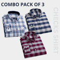 Combo Pack of 3 Men’s Formal Shirts – Stylish & Versatile Collection
