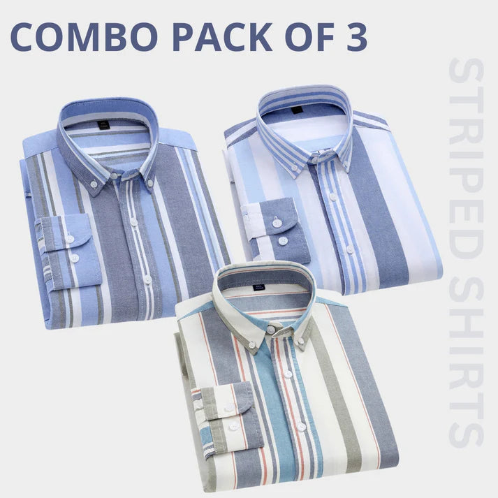 Combo Pack of 3 Men’s Formal Shirts – Stylish & Versatile Collection