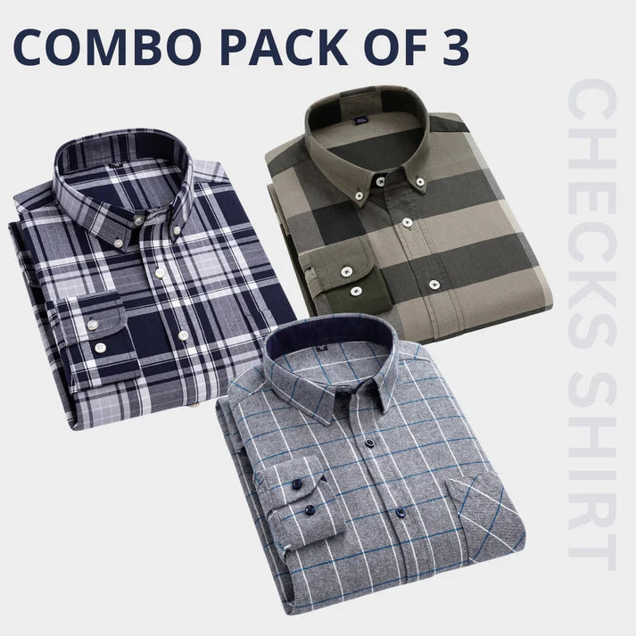 Combo Pack of 3 Men’s Formal Shirts – Stylish & Versatile Collection