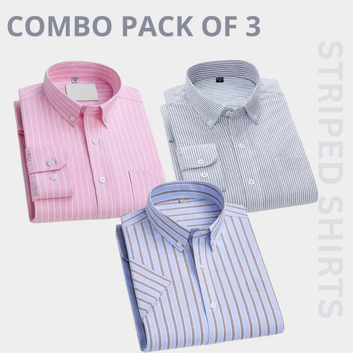 Combo Pack of 3 Men’s Formal Shirts – Stylish & Versatile Collection