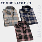 Combo Pack of 3 Men’s Formal Shirts – Stylish & Versatile Collection