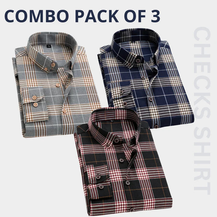 Combo Pack of 3 Men’s Formal Shirts – Stylish & Versatile Collection