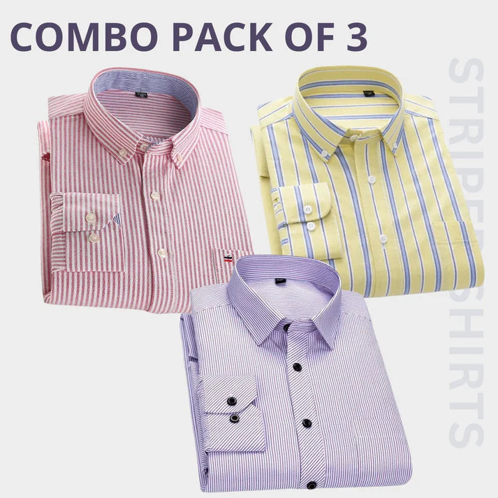 Combo Pack of 3 Men’s Formal Shirts – Stylish & Versatile Collection