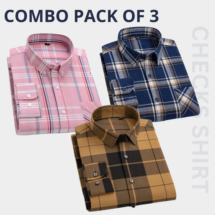 Combo Pack of 3 Men’s Formal Shirts – Stylish & Versatile Collection