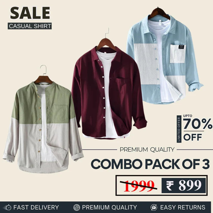 Men's Stylish Casual Shirts Combo Pack