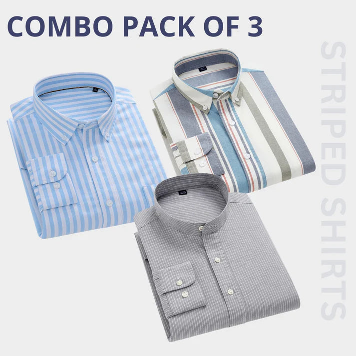 Combo Pack of 3 Men’s Formal Shirts – Stylish & Versatile Collection