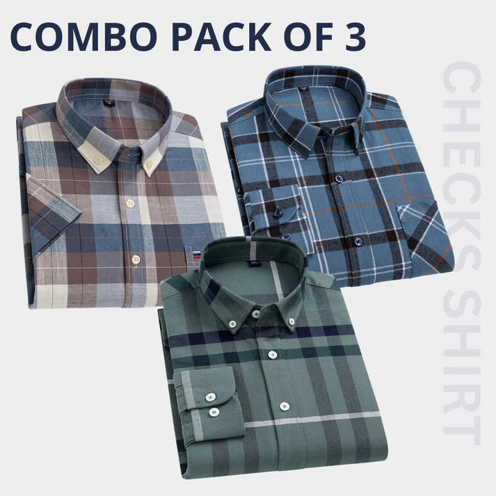 Combo Pack of 3 Men’s Formal Shirts – Stylish & Versatile Collection