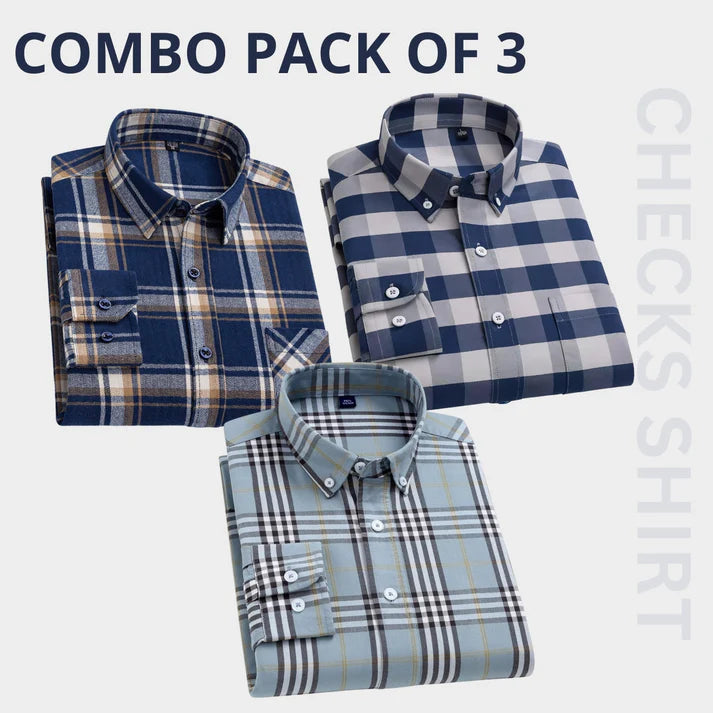 Combo Pack of 3 Men’s Formal Shirts – Stylish & Versatile Collection