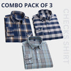 Combo Pack of 3 Men’s Formal Shirts – Stylish & Versatile Collection