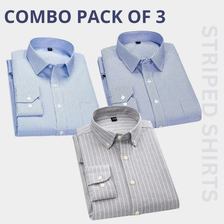 Combo Pack of 3 Men’s Formal Shirts – Stylish & Versatile Collection