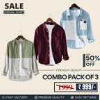 Men's Stylish Casual Shirts Combo Pack
