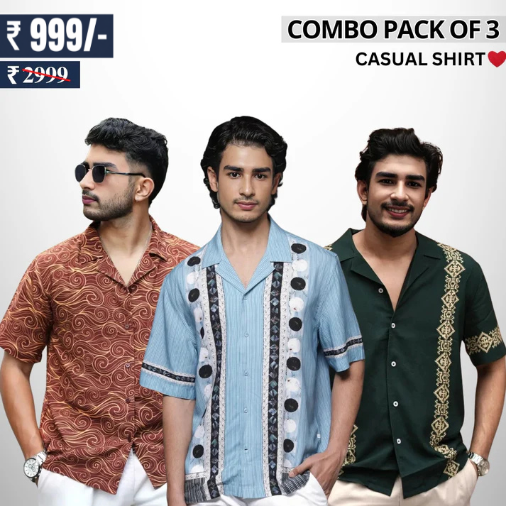 Men's Stylish Casual Shirts Combo Pack