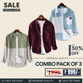 Men's Stylish Casual Shirts Combo Pack