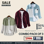 Men's Stylish Casual Shirts Combo Pack