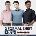 Combo Pack of 3 Men’s Formal Shirts – Stylish & Versatile Collection