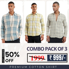 Combo Pack of 3 Men’s Formal Shirts – Stylish & Versatile Collection