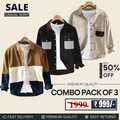 Men's Stylish Casual Shirts Combo Pack
