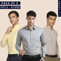 Combo Pack of 3 Men’s Formal Shirts – Stylish & Versatile Collection