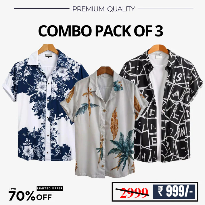 Men's Stylish Casual Shirts Combo Pack