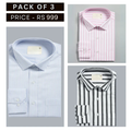Combo Pack of 3 Men’s Formal Shirts – Stylish & Versatile Collection