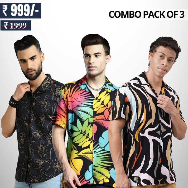 Men's Stylish Casual Shirts Combo Pack
