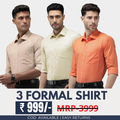 Combo Pack of 3 Men’s Formal Shirts – Stylish & Versatile Collection