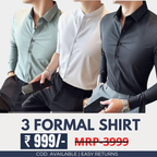 Combo Pack of 3 Men’s Formal Shirts – Stylish & Versatile Collection