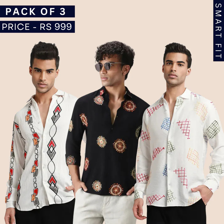 Men's Stylish Casual Shirts Combo Pack