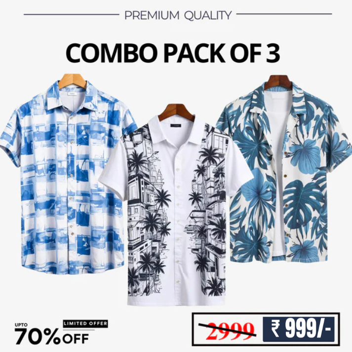 Men's Stylish Casual Shirts Combo Pack