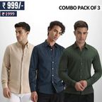 Combo Pack of 3 Men’s Formal Shirts – Stylish & Versatile Collection
