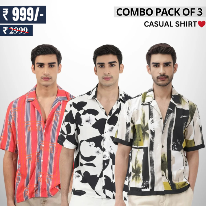 Men's Stylish Casual Shirts Combo Pack