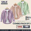 Men's Stylish Casual Shirts Combo Pack