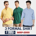 Combo Pack of 3 Men’s Formal Shirts – Stylish & Versatile Collection
