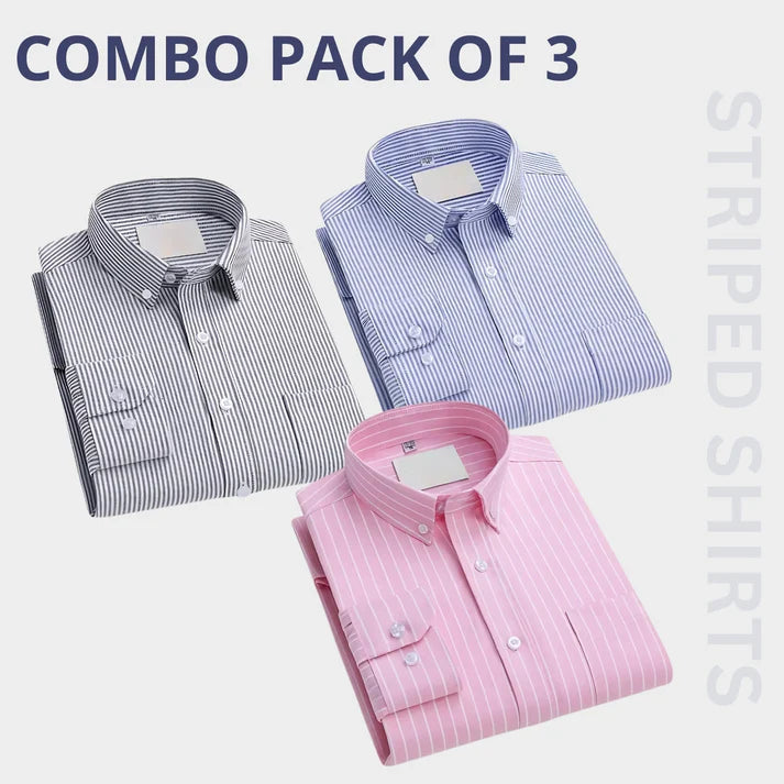 Combo Pack of 3 Men’s Formal Shirts – Stylish & Versatile Collection