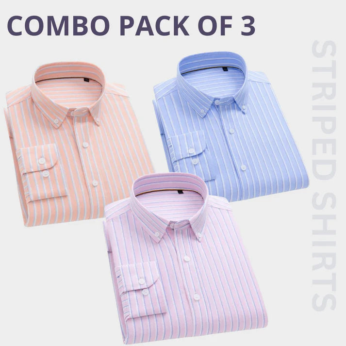 Combo Pack of 3 Men’s Formal Shirts – Stylish & Versatile Collection