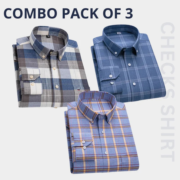 Combo Pack of 3 Men’s Formal Shirts – Stylish & Versatile Collection