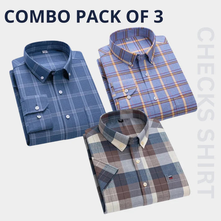 Combo Pack of 3 Men’s Formal Shirts – Stylish & Versatile Collection