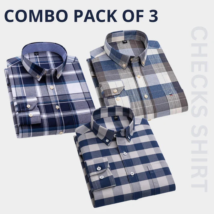 Combo Pack of 3 Men’s Formal Shirts – Stylish & Versatile Collection