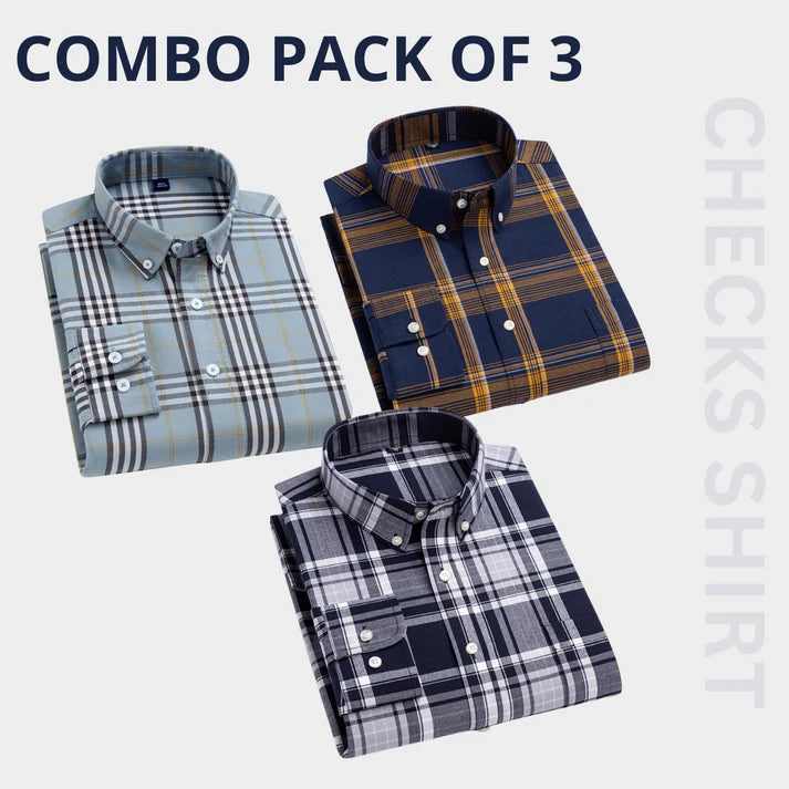 Combo Pack of 3 Men’s Formal Shirts – Stylish & Versatile Collection