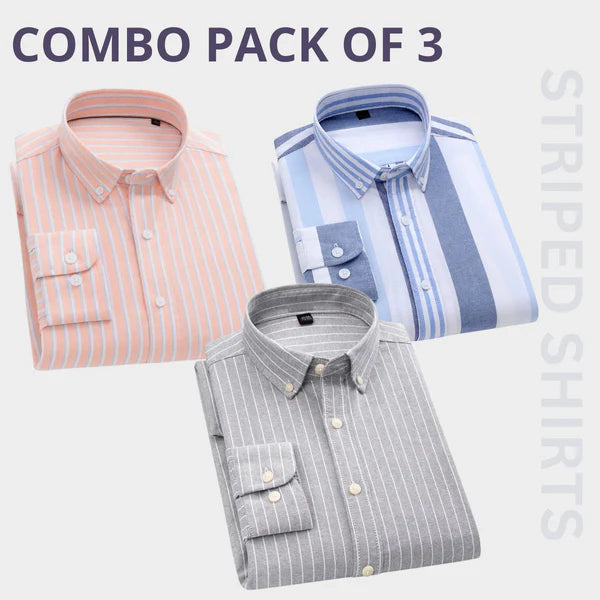 Combo Pack of 3 Men’s Formal Shirts – Stylish & Versatile Collection