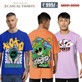 Oversized Baggy Fit Cotton Printed T-Shirts for Men – Pack of 3 Multicolor