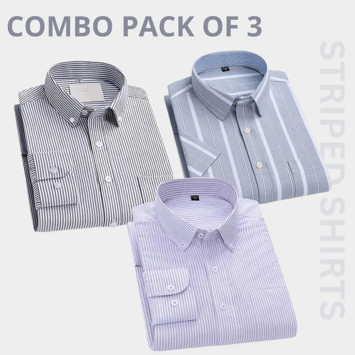 Combo Pack of 3 Men’s Formal Shirts – Stylish & Versatile Collection