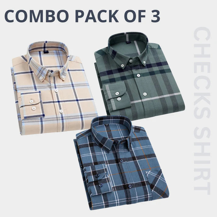 Combo Pack of 3 Men’s Formal Shirts – Stylish & Versatile Collection