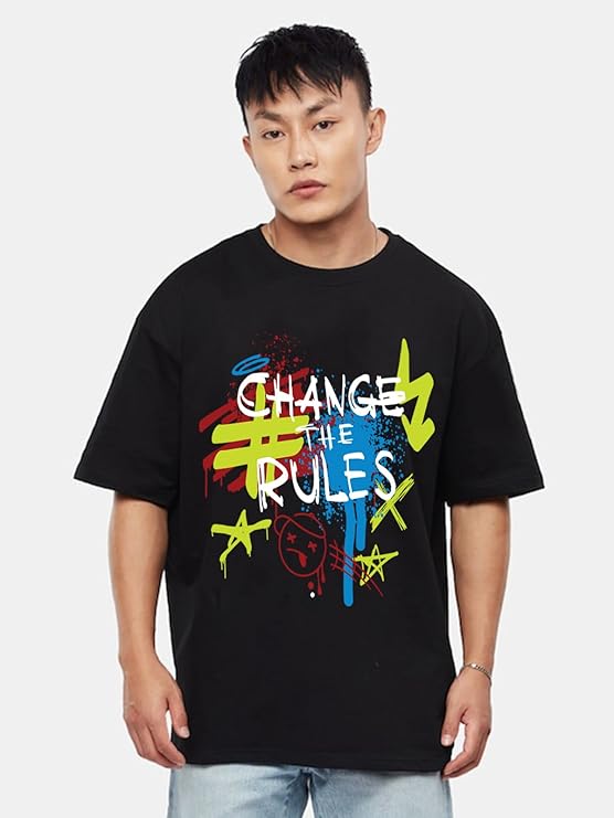 Oversized Baggy Fit Cotton Printed T-Shirts for Men – Pack of 3 Multicolor