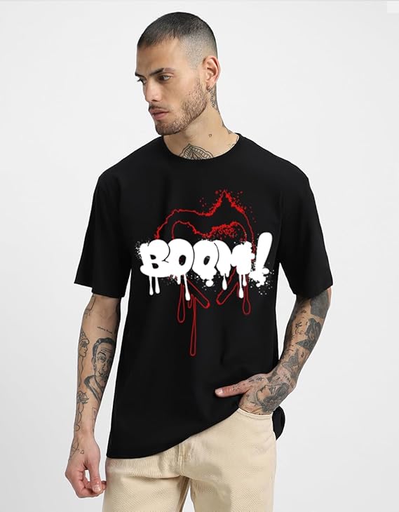 Oversized Baggy Fit Cotton Printed T-Shirts for Men – Pack of 3 Multicolor