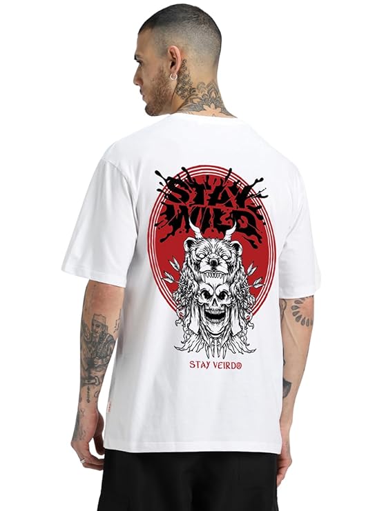 Oversized Baggy Fit Cotton Printed T-Shirts for Men – Pack of 3 Multicolor