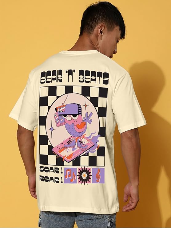 Oversized Baggy Fit Cotton Printed T-Shirts for Men – Pack of 3 Multicolor