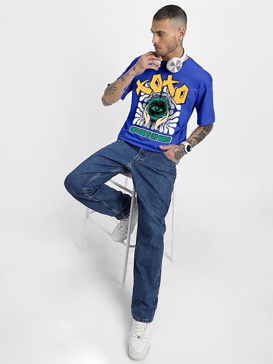 Oversized Baggy Fit Cotton Printed T-Shirts for Men – Pack of 3 Multicolor