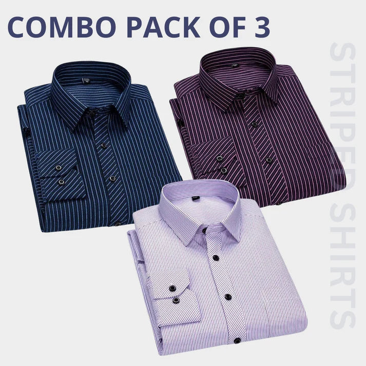 Combo Pack of 3 Men’s Formal Shirts – Stylish & Versatile Collection